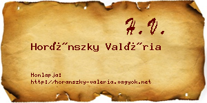 Horánszky Valéria névjegykártya